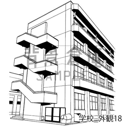 学校_セット22（外観）