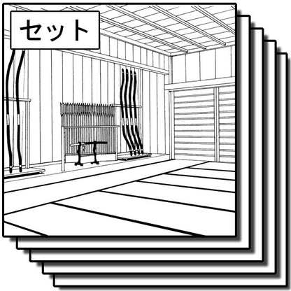 和風の室内のセットです。（10枚組）