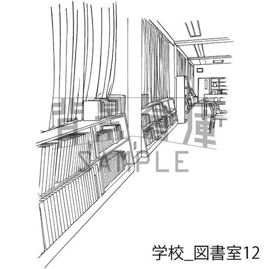 学校の図書室です。