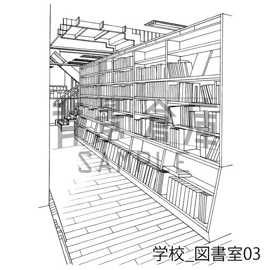 学校_セット23（図書室）