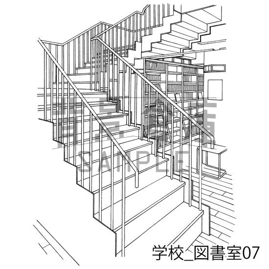 学校_セット23（図書室）