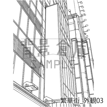 繁華街の外観（看板）です。