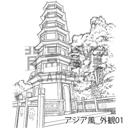 アジア風_セット1（外観・室内）