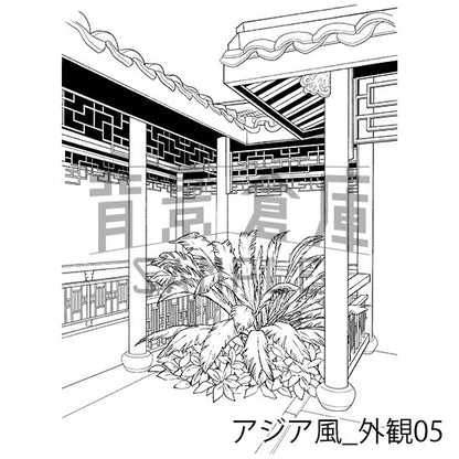 アジア風_セット1（外観・室内）