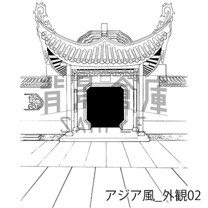 アジア風_セット1（外観・室内）