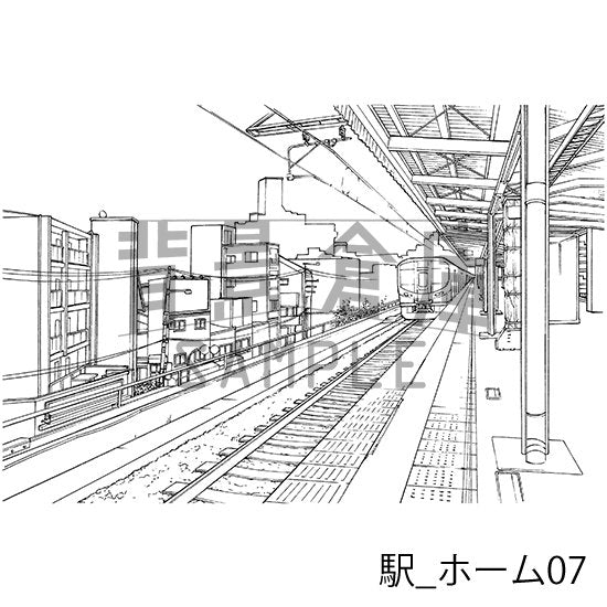 駅のホームの背景です。