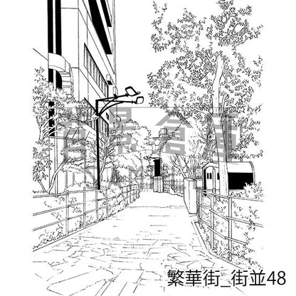 繁華街_セット8（街並）