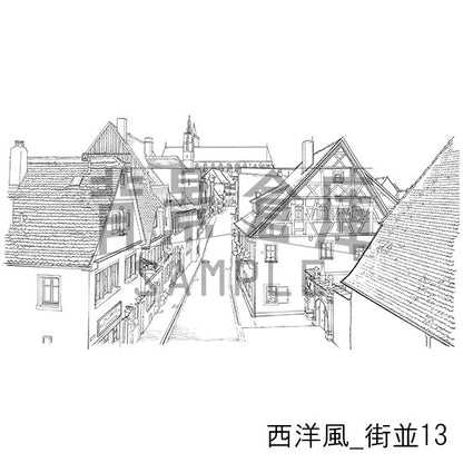 西洋風の街並の背景です。