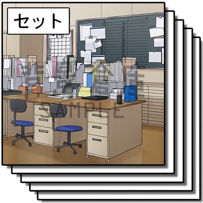 カラーの学校セットです。（5枚組）