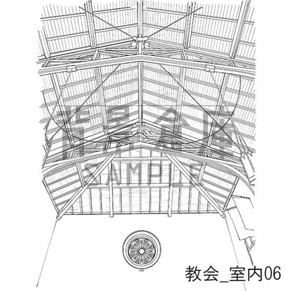 教会の背景集_セット1（室内）