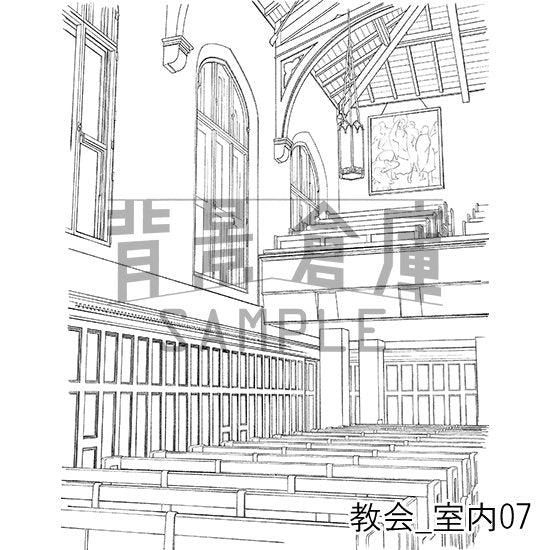 教会の背景集_セット1（室内）