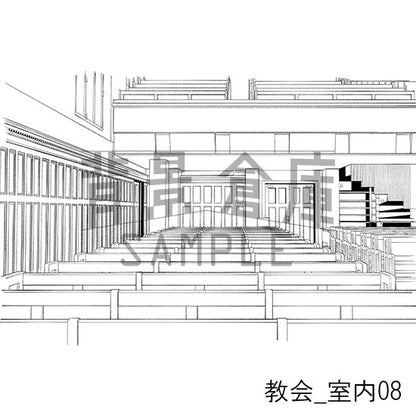 教会の背景集_セット1（室内）