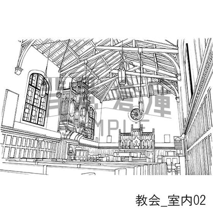 教会の背景集_セット1（室内）