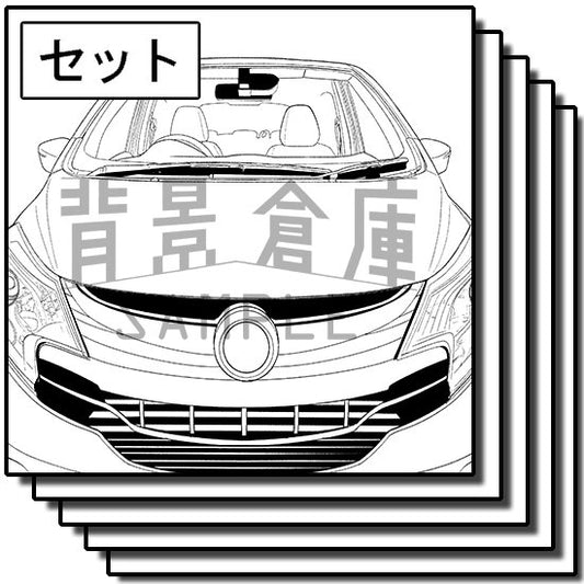 乗用車の背景セットです。（9枚組）