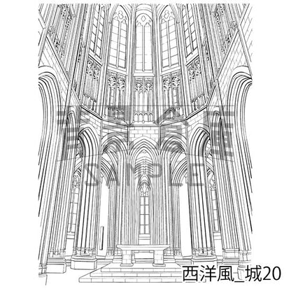 西洋風の城の背景です。