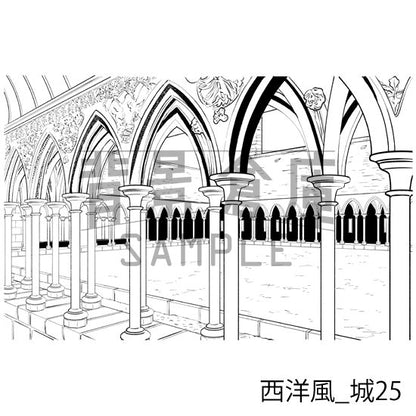 西洋風の背景集_セット13（城）