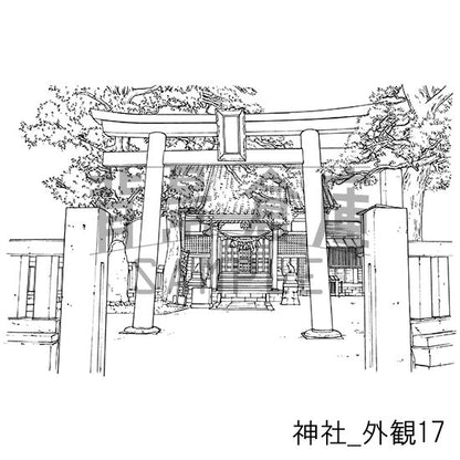 神社の背景集_セット3（外観）