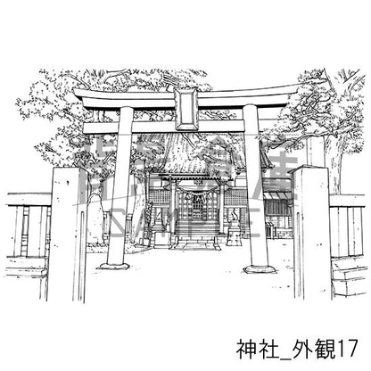 神社の背景集_セット3（外観）