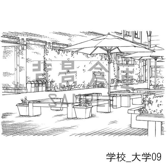 大学の構内の背景です。