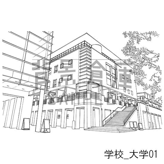 学校の背景集_セット28（大学）