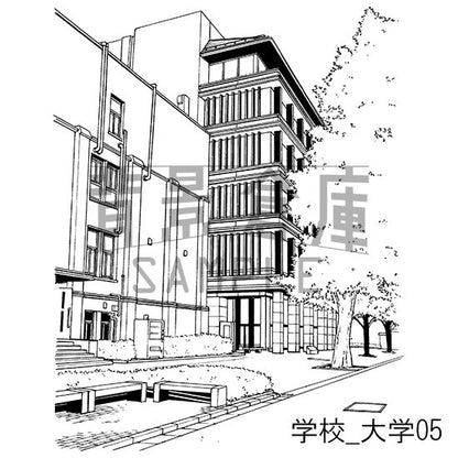 学校の背景集_セット28（大学）
