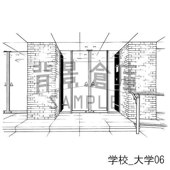 学校の背景集_セット28（大学）