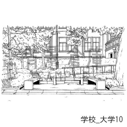 学校の背景集_セット28（大学）