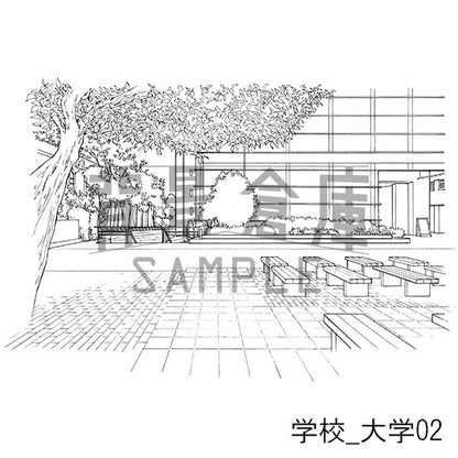 学校の背景集_セット28（大学）