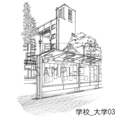 学校の背景集_セット28（大学）