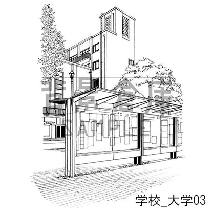 学校の背景集_セット28（大学）