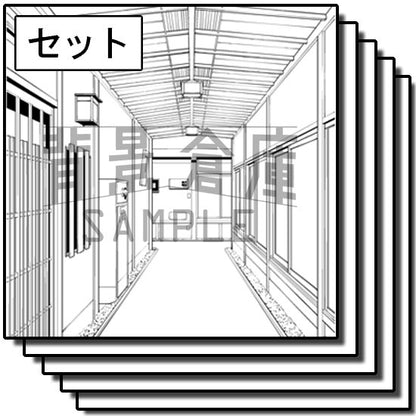 温泉の背景セットです。（5枚組）