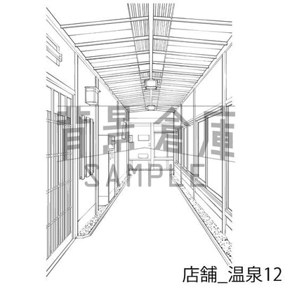 店舗の背景集_セット14（温泉）