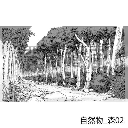自然物の背景集_セット1（森）_トーン