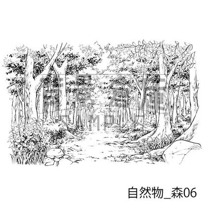 自然物の背景集_セット3（森）_トーン