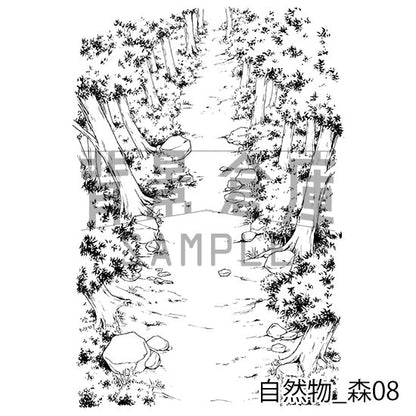 自然物の背景集_セット3（森）_トーン