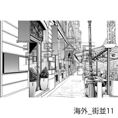 海外の背景集_セット2（街並）_トーン