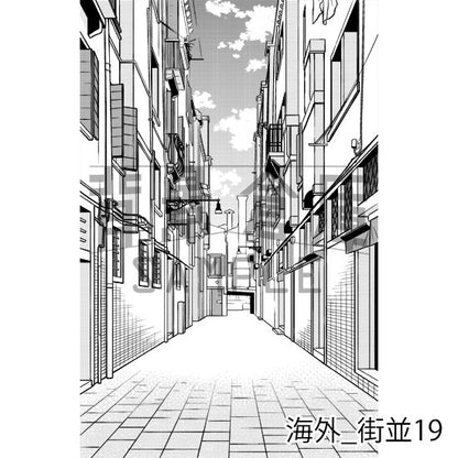 海外の背景集_セット3（街並）_トーン