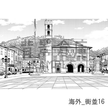 海外の背景集_セット3（街並）_トーン