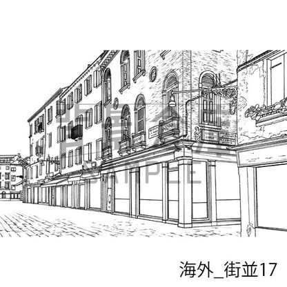 海外の背景集_セット3（街並）_トーン
