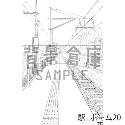 駅の背景集_セット4（駅）_トーン