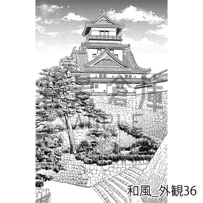 和風の背景集_セット26（外観）_トーン