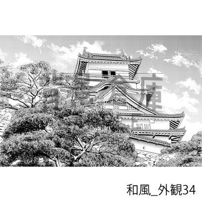 和風の背景集_セット26（外観）_トーン