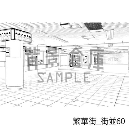 繁華街の背景集_セット10（街並）
