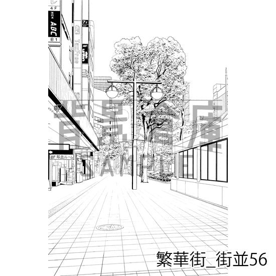 繁華街の背景集_セット10（街並）