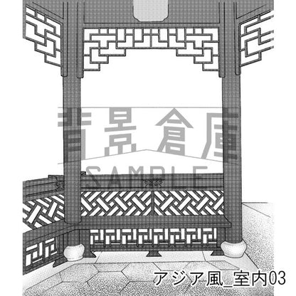 アジア風の背景集_セット1（外観 室内）_トーン