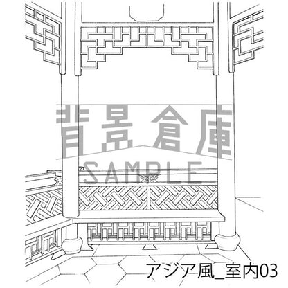 アジア風の背景集_セット1（外観 室内）_トーン