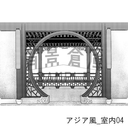 アジア風の背景集_セット1（外観 室内）_トーン