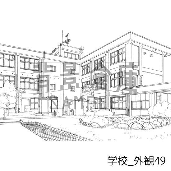 学校_背景素材集30（外観）