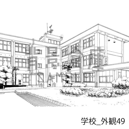 学校_背景素材集30（外観）