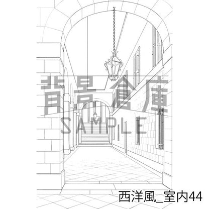 西洋風_背景素材集17（外観 室内）_トーン